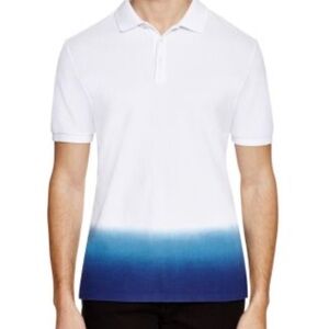 Burberry Gradient Polo in White and Blue
